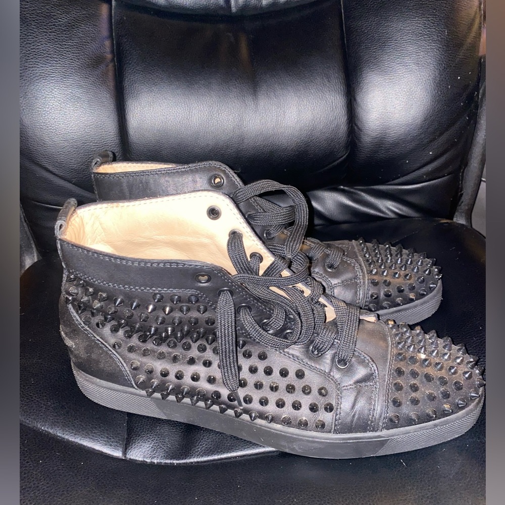 Men’s Christian Louboutin Louis Allover Spikes High Top Sneaker
